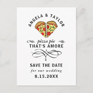 Carte Postale Pizza moderne Amore Typographie noire Enregistrer 