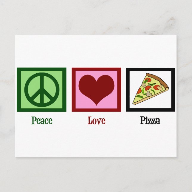 Carte Postale Pizza Peace Love (Devant)