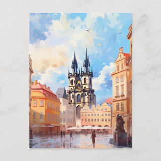 Carte Postale Place de la Vieille-Ville de Prague Église de Týn