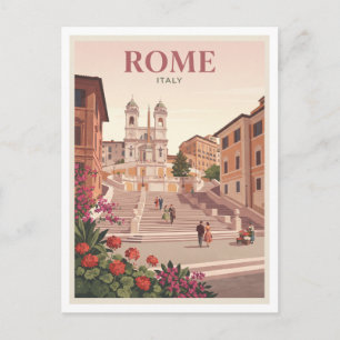 Carte Postale Place d'Espagne et Escalier espagnol, Rome Italie