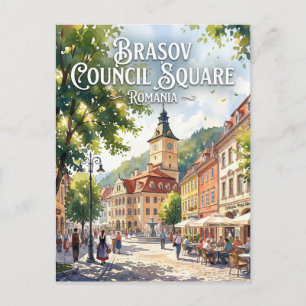 Carte Postale Place du Conseil de Brașov Roumanie