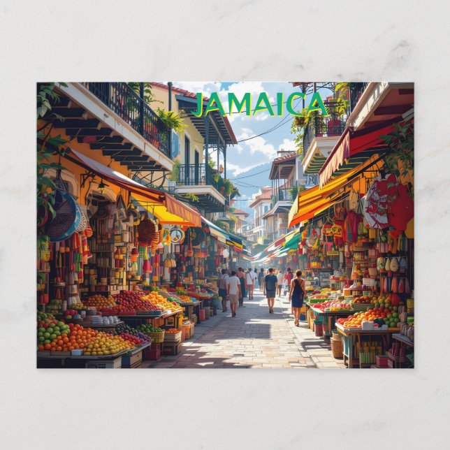 Carte Postale place du marché jamaïcain (Devant)