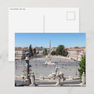 Carte Postale Place du Peuple - Rome, Italie