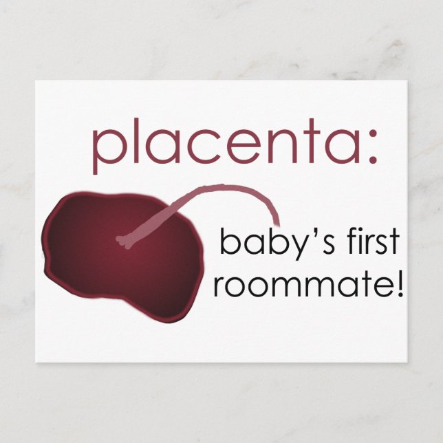 Carte Postale placenta, le premier compagnon de chambre du bébé (Devant)