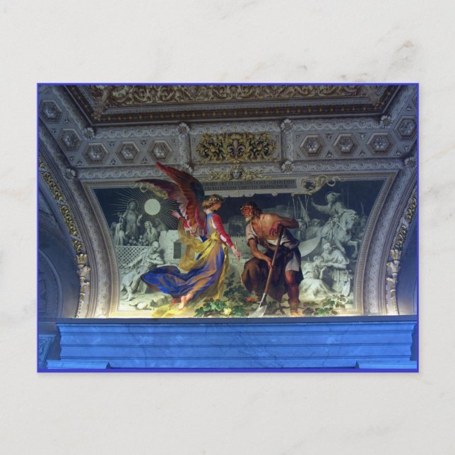 Carte Postale Plafond au musée du Vatican à Rome (Devant)