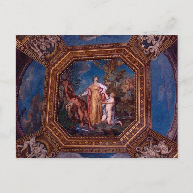 Carte Postale Plafond au Vatican à Rome, Italie (Devant)