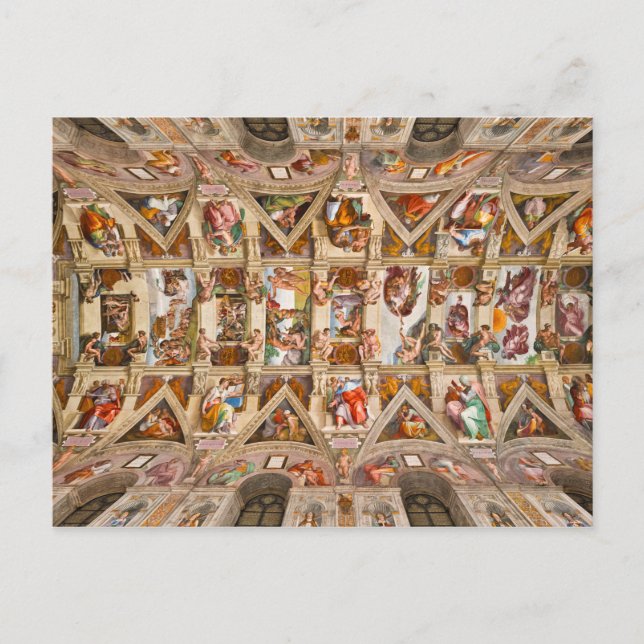 Carte Postale Plafond de la Chapelle Sixtine par Michel-Ange (Devant)