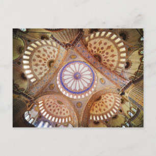 Carte Postale Plafond de la Mosquée Bleue à Istanbul