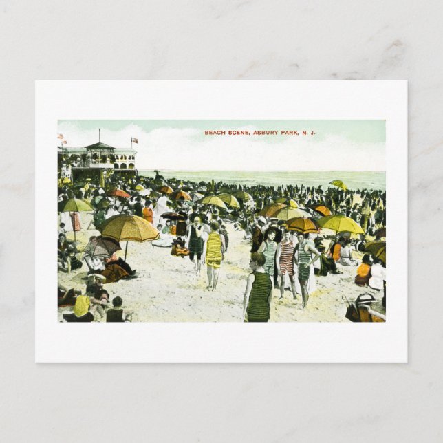 Carte Postale Plage, Asbury Park, New Jersey (Devant)