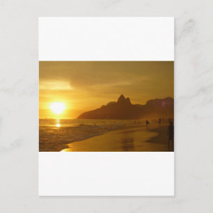 Carte Postale Plage au coucher du soleil Eau tropicale de l'océa