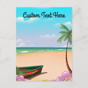 Carte Postale Plage avec texte personnalisé
