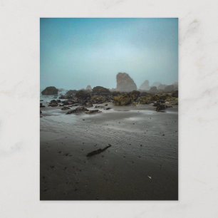 Carte Postale Plage brumeuse avec stacks marins