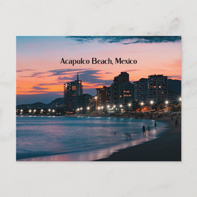 Carte Postale Plage d'Acapulco, Mexique (Devant)
