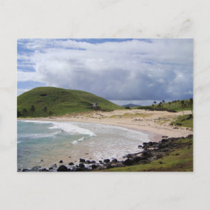 Carte Postale Plage d'Anakena, Île de Pâques, Chili