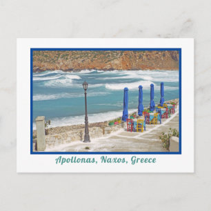 CARTE POSTALE PLAGE D'APOLLONAS, ÎLE DE NAXOS, GRÈCE