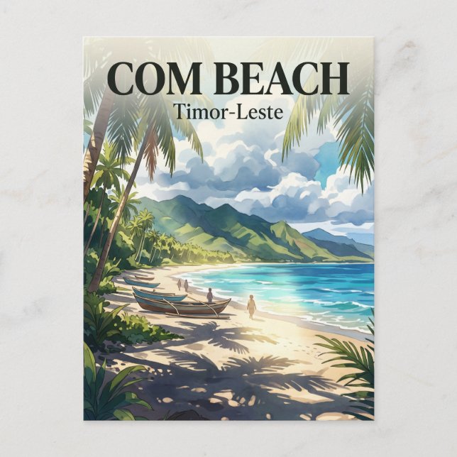 Carte Postale Plage de Com, Com, Timor-Leste Timor-Leste (Devant)
