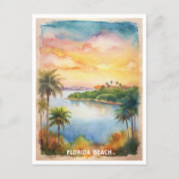 Plage de Floride aquarelle peinture