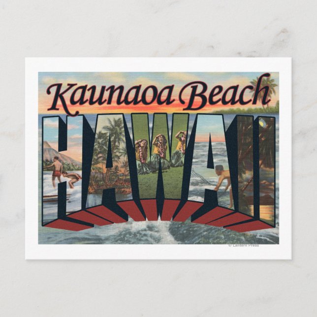 Carte Postale Plage de Kaunaoa, Hawaï - Grandes scènes de lettre (Devant)