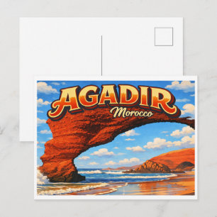 Carte Postale Plage de la ville d'Agadir Legzira maroc souvenirs