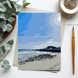 Carte Postale Plage de la ville de Narragansett, peinture de Rho