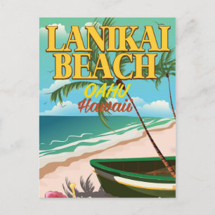 Carte Postale plage de Lanikai Hawaii affiche de voyage