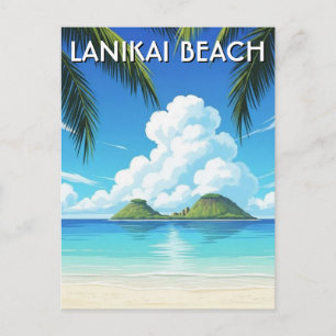 Carte Postale Plage de Lanikai, voyage à Hawaï