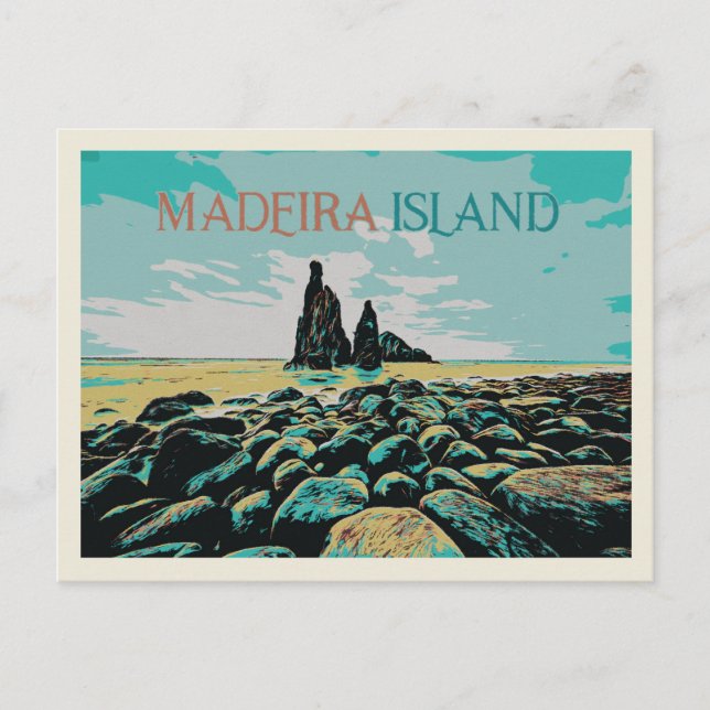 Carte Postale Plage de Madeira Island ribeira da Janela, Portuga (Devant)