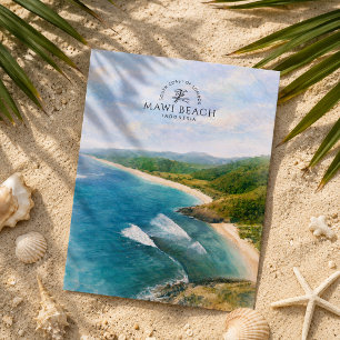 Carte Postale Plage de Mawi Côte sud de Lombok Indonésie