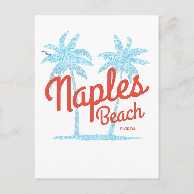 Carte Postale Plage de Naples Floride États-Unis Palmiers Bleus  (Devant)