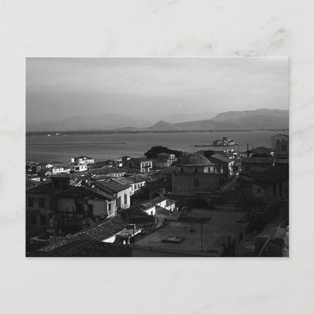 Carte Postale Plage de Nauplie en Grèce vintage (Devant)