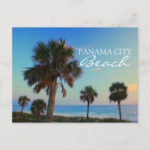 Carte Postale Plage de Panama City, Floride Palmiers coucher de 