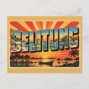 Carte Postale Plage de rochers de granit de Belitung Art de voya