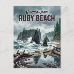 Carte Postale Plage de Ruby Washington