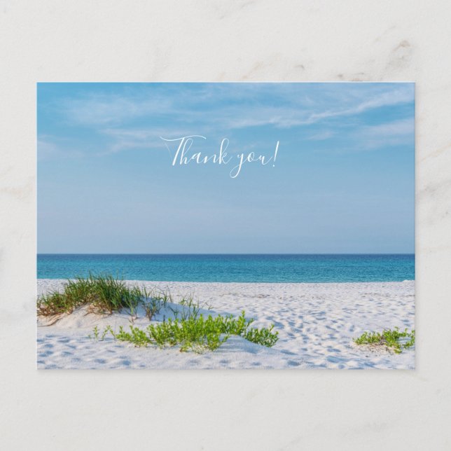 Carte Postale Plage de sable blanc Littoral de Floride Merci (Devant)