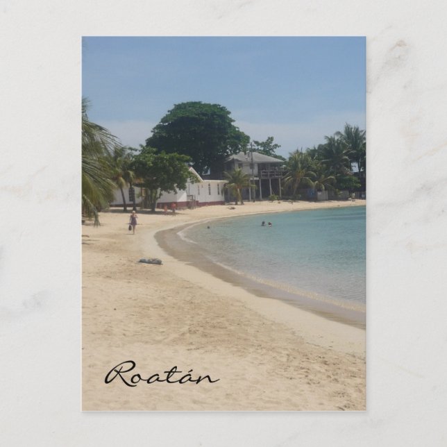Carte Postale plage de sable de roatán (Devant)