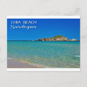 Carte Postale plage de sable doré avec eau turquoise en Italie