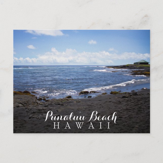 Carte Postale Plage de sable noir de Punalu'u Hawaii (Devant)