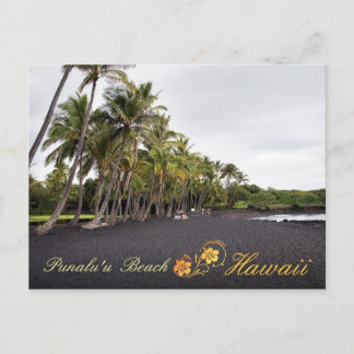 Carte Postale Plage de sable noir de Punaluu, Hawaii