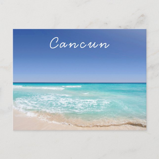 Carte Postale Plage de vague de la mer tropicale de Cancun Mexiq (Devant)