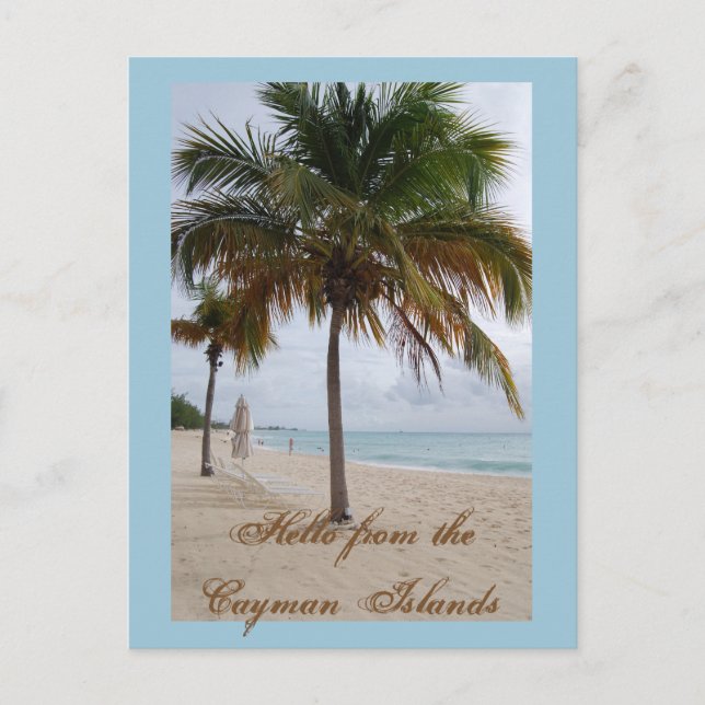 Carte Postale Plage des îles Caïmans (Devant)