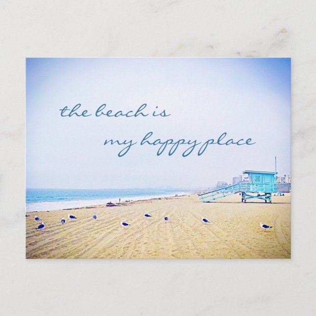 Carte Postale Plage Est Mon Heureux Lieu Script Vacances Califor (Devant)