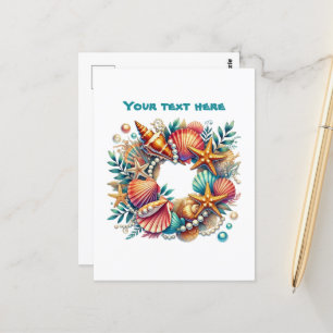 Carte Postale Plage mignonne personnalisable Couronne marine