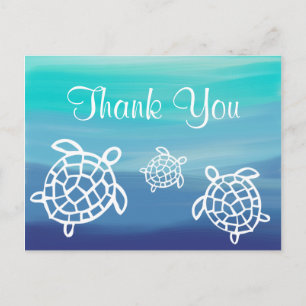 Carte Postale Plage Ocean Honu Tortues Merci