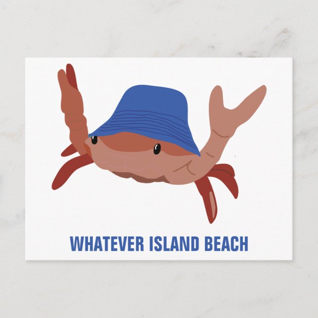 Carte Postale Plage personnalisée personnalisée de crabe de dess (Devant)