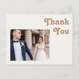 Carte Postale Plage Rétro Remerciements de mariage photo ivoir
