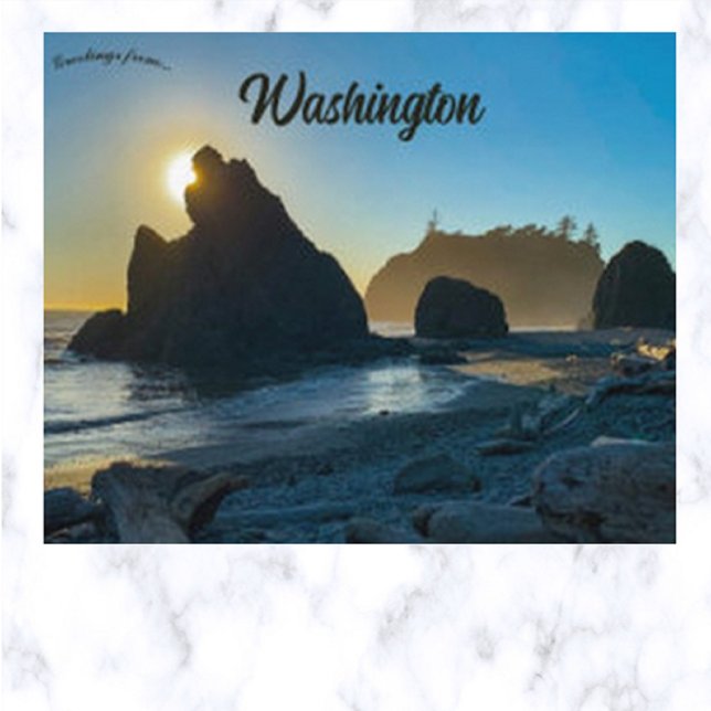 Carte Postale Plage Ruby Washington États-Unis (Créateur téléchargé)
