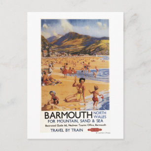Carte Postale Plage Scène mère et enfants British Rail