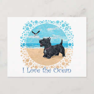 Carte Postale Plage Scottie PERSONNALISÉE