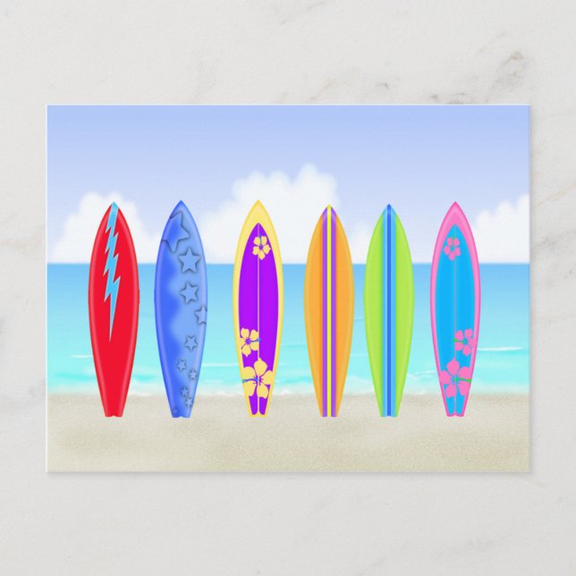 Carte postale Plage Surboards (Devant)