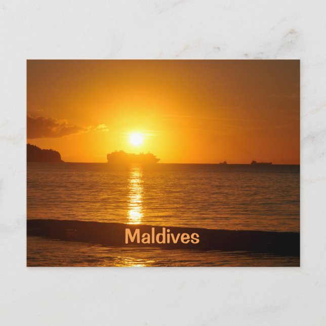 Carte Postale Plage tropicale aux Maldives (Devant)